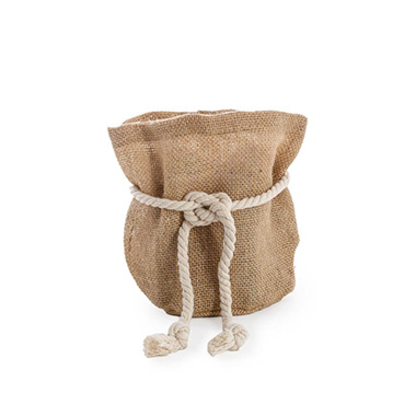 Flower Pot Cover - Hessian Sack Mini Natural (15cmDx20cmH)