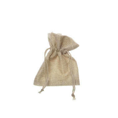 Jute Pouches - Poly Flax Pouch Pack 10 Small Natural(8x10cmH)