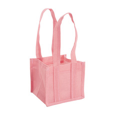 Jute Gift Bags - Poly Flax Jute Posy Bag Liner Light Pink (18x18x17cmH)