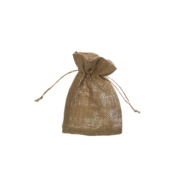 Jute Pouches - Hessian Jute Pouch Pack 10 Small Natural (7x9.5cmH)