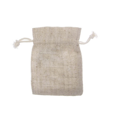 Linen Look Drawstring Pouch Medium Natural(11x16cmH) Pack 10