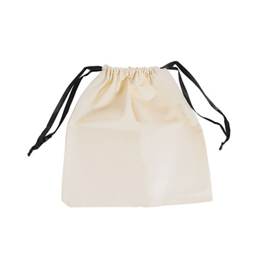 Calico Bag with Ribbon Tie White Pack 2 (30Wx30cmH)