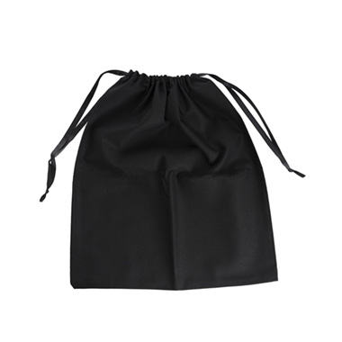 Calico Bag with Ribbon Tie Black Pack 2 (35Wx40cmH)