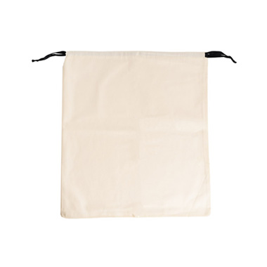 Reusable Shopping Bags - Calico Bag with Ribbon Tie White Pack 2 (35Wx40cmH)