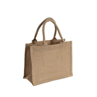 Reusable Shopping Bags - Jute Reuseable Shopping Carry Bag Natural (25Wx12Gx20cmH)
