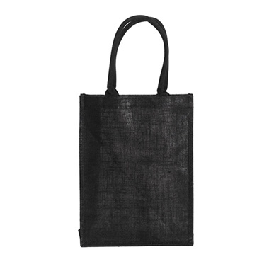 Jute Reuseable Shopping Carry Bag Black (30Wx12Gx40cmH)