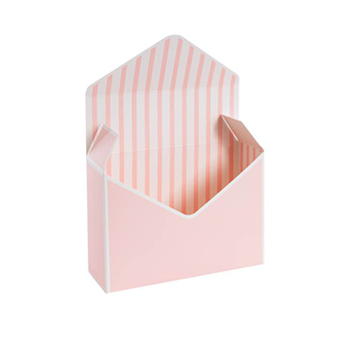 Envelope Gift Boxes - Envelope Flower Box Large Pack 5 Stripes Pink (23Lx8Dx16cmH)