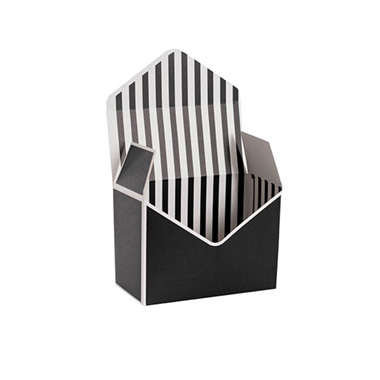 Envelope Gift Boxes - Envelope Flower Box Small Pk5 Stripes Black (15.5Lx8Dx11cmH)