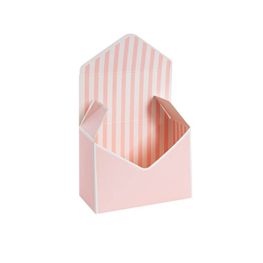 Envelope Gift Boxes - Envelope Flower Box Small Pk5 Stripes Pink (15.5Lx8Dx11cmH)