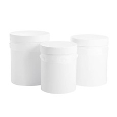 Hat Boxes - Flower Hat Box with Ribbon Round Set 3 White (24.5Dx30cmH)