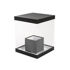 Pack GBox - Gift Box With Lid - Flower Presentation Gift Box Large Clear Black (25x25x32cmH)