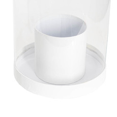 Flower Presentation Cylinder Box Clear and White (22x26cmH)