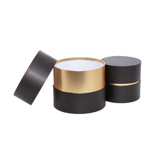 Luxe Hat Gift Box Black with Gold Insert Set 2 (15Dx13.5cmH)