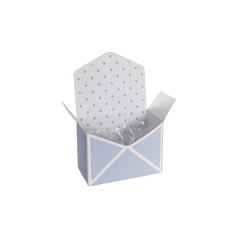 Envelope Gift Boxes - Envelope Flower Box Small Spots Blue Pack 5 (15.5Lx8Dx11cmH)