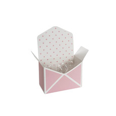 Envelope Gift Boxes - Envelope Flower Box Small Spots Pink Pack 5 (15.5Lx8Dx11cmH)