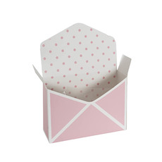 Envelope Gift Boxes - Envelope Flower Box Large Spots Pink Pack 5 (23Lx8Dx16cmH)