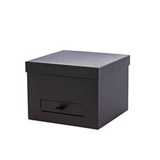 Gift Box With Lid - Gift Flower Box with Gift Drawer Black (20x20x15cmH)