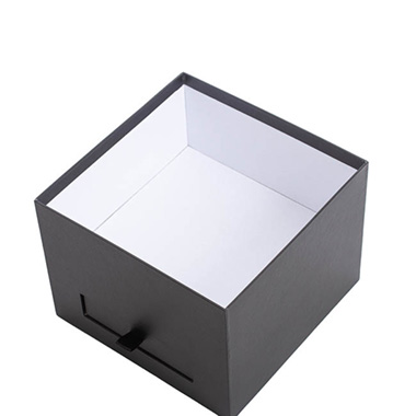 Gift Flower Box with Gift Drawer Black (20x20x15cmH)