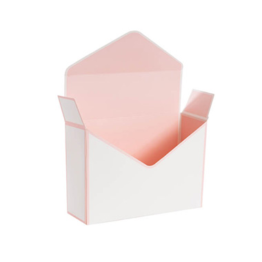 Envelope Gift Boxes - Envelope Flower Box Large Pack 5 White Pink (23Lx8Dx16cmH)