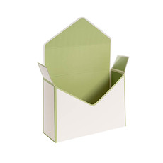 Envelope Gift Boxes - Envelope Flower Box Large Pack 5 White Green (23Lx8Dx16cmH)