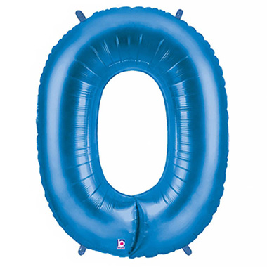 Foil Letters & Number Balloons - Foil Balloon 40 (101.6cmH) Number 0 Blue