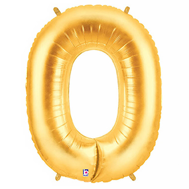 Foil Letters & Number Balloons - Foil Balloon 40 (101.6cmH) Number 0 Gold