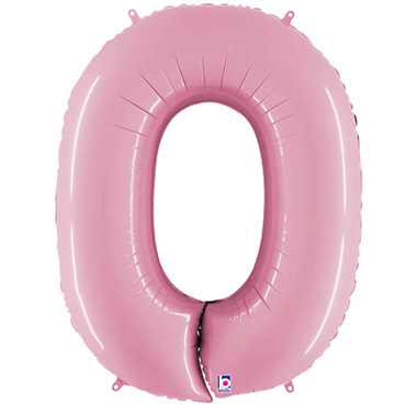 Foil Letters & Number Balloons - Foil Balloon 40 (101.6cmH) Number 0 Pastel Pink