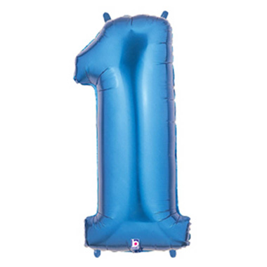 Foil Letters & Number Balloons - Foil Balloon 40 (101.6cmH) Number 1 Blue