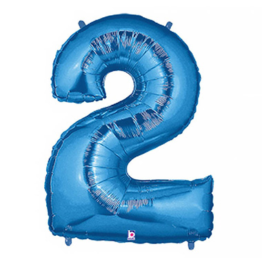 Foil Letters & Number Balloons - Foil Balloon 40 (101.6cmH) Number 2 Blue