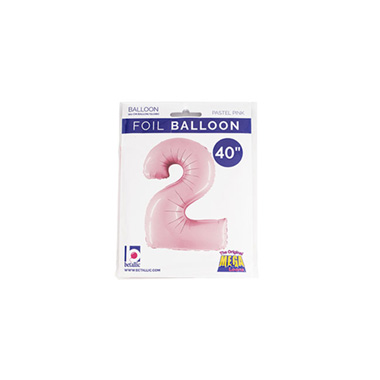 Foil Balloon 40 (101.6cmH) Number 2 Pastel Pink