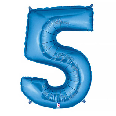 Foil Balloons - Foil Balloon 40 (101.6cmH) Number 5 Blue