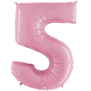 Foil Letters & Number Balloons - Foil Balloon 40 (101.6cmH) Number 5 Pastel Pink