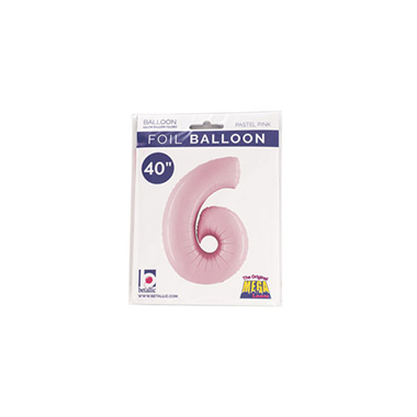 Foil Balloon 40 (101.6cmH) Number 6 Pastel Pink