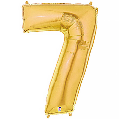 Foil Letters & Number Balloons - Foil Balloon 40 (101.6cmH) Number 7 Gold