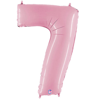 Foil Letters & Number Balloons - Foil Balloon 40 (101.6cmH) Number 7 Pastel Pink