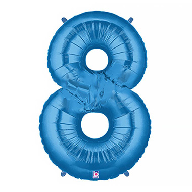 Foil Letters & Number Balloons - Foil Balloon 40 (101.6cmH) Number 8 Blue
