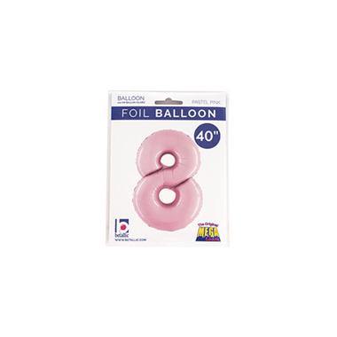 Foil Balloon 40 (101.6cmH) Number 8 Pastel Pink