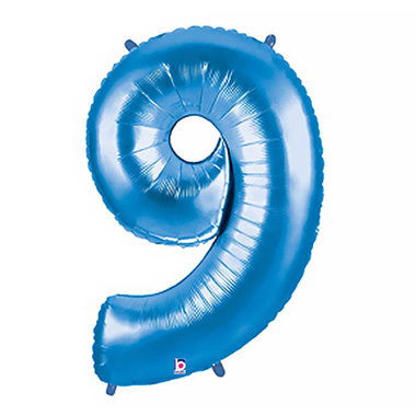 Foil Letters & Number Balloons - Foil Balloon 40 (101.6cmH) Number 9 Blue