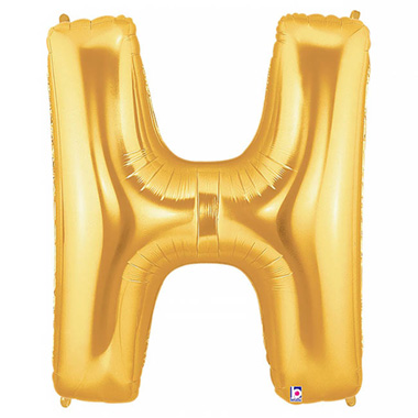 Foil Letters & Number Balloons - Foil Balloon 40 (101.6cmH) Letter H Gold