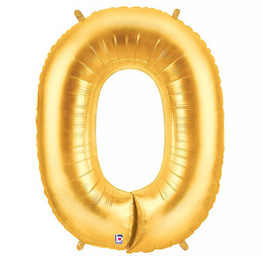 Foil Balloon 40 (101.6cmH) Letter O Gold