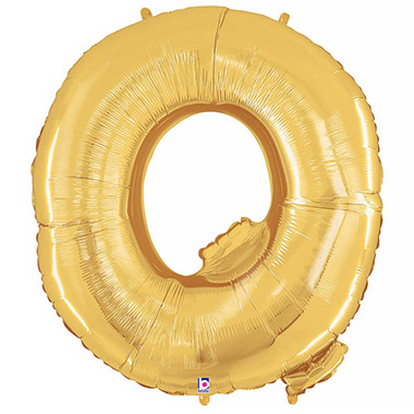 Foil Letters & Number Balloons - Foil Balloon 40 (101.6cmH) Letter Q Gold