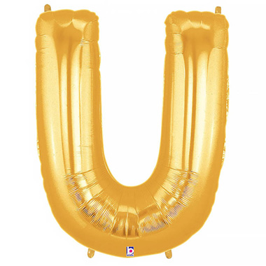 Foil Letters & Number Balloons - Foil Balloon 40 (101.6cmH) Letter U Gold