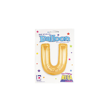 Foil Balloon 40 (101.6cmH) Letter U Gold
