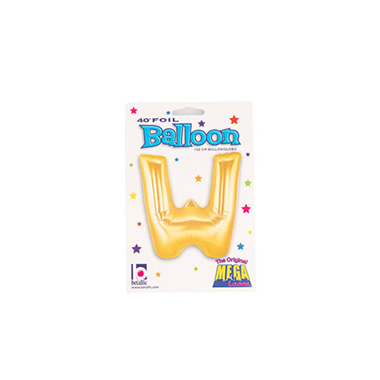 Foil Balloon 40 (101.6cmH) Letter W Gold