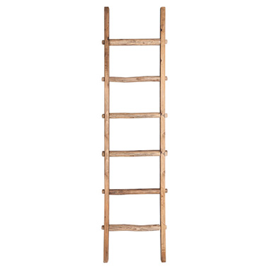 Wood Decor - Decorative Wooden Ladder Washed Brown (48x5x193cmH)