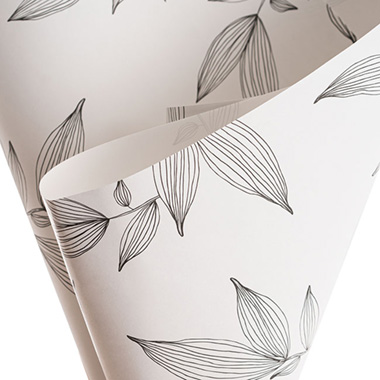 Kraft Paper Botanical Leaves 110gsm White Pack 100 (50x70cm)