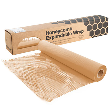 Honeycomb Wrap - Kraft Paper Honeycomb Expandable Roll Brown (50cmx30m)