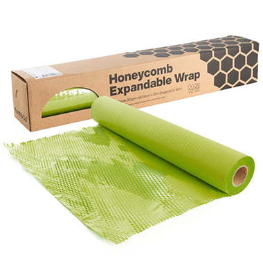 Honeycomb Wrap - Kraft Paper Honeycomb Expandable Roll Moss Green (50cmx30m)