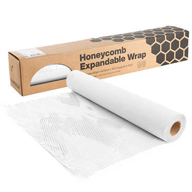 Honeycomb Wrap - Kraft Paper Honeycomb Expandable Roll White (50cmx30m)