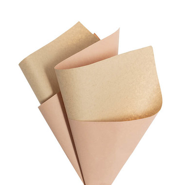 Coloured Kraft Paper - Kraft Paper Duo 80gsm Dusty Pink & Brown Pack 100 (50x70cm)